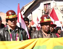 Miners March in Potosi, Bolivia