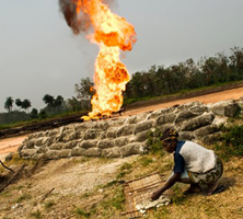 Gas flare near Nigerian community