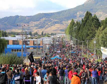 Environmental justice march in Aysén, Chile 