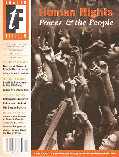 Toward Freedom newsletter cover from November 1998