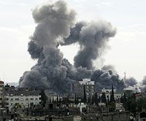 Gaza after Israeli air strikes, 2008.