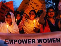 Women's rights march in Pakistan