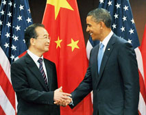 Chinese premier Wen Jiabao and Obama