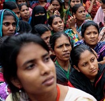 Women garment workers protest in Bangladesh