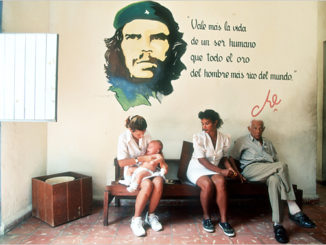 A clinic in Havana, Cuba. The quote on the wall is from Che Guevara: "“The life of one human being is worth more than all the gold of the richest man in the world.” Photo by Sven Creutzmann/Polaris