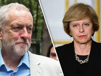 Labour Party leader Jeremy Corbyn and British Prime Minister Theresa May