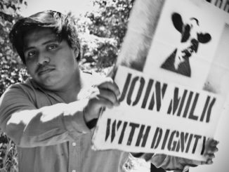 A farmworker who participates in the Ben & Jerry's supply chain marches for better working and living conditions.