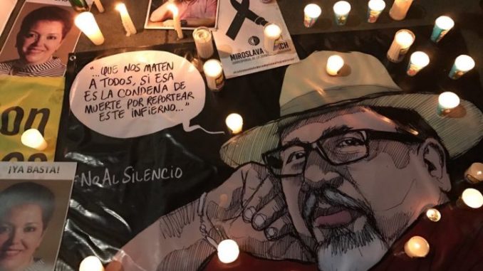 A memorial for slain Mexican journalist Javier Valdez (Photo: Liliana Nieto del Rio)