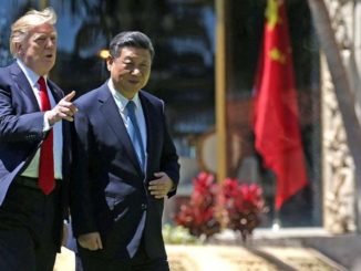 US President Trump with Chinese President Xi Jinping at Trump's Mar-a-Lago estate in Palm Beach, Florida. Photo: Reuters