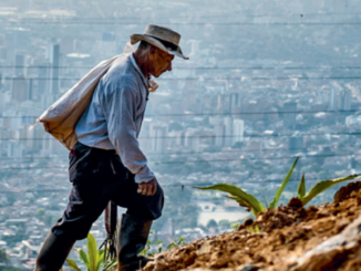 A farmer walks up a hillside close to Medellín, Colombia. The country has the world’s largest population of internally displaced people, many of whom are farmers and indigenous people. Both geography and ethnicity can impact a person’s nutritional status. Credit: 2017 Global Hunger Index (GHI)