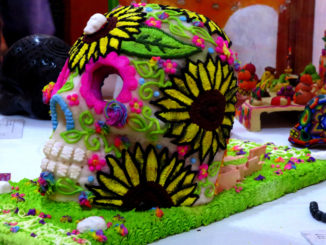 A prize-winning sugar skull on display at the Alfeñique Museum in Toluca. Credit: Tamara Pearson