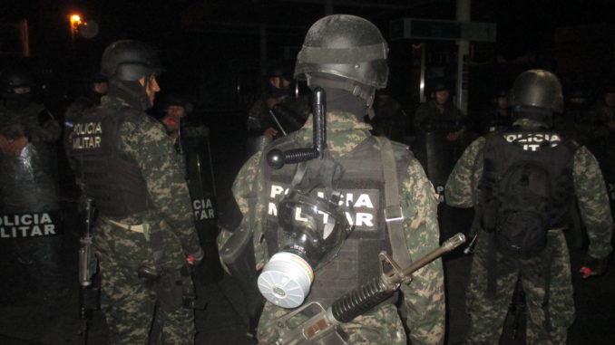 Heavily supported and funded by the Hernández administration, the military police force has been responsible for the majority of killings by state security forces in the context of the post-electoral crisis. Photo by Sandra Cuffe