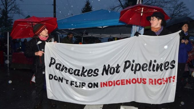 Canadian residents have rallied against Kinder Morgan's project over problems such as lack of consent from indigenous communities. (Photo courtesy of Murray Bush)