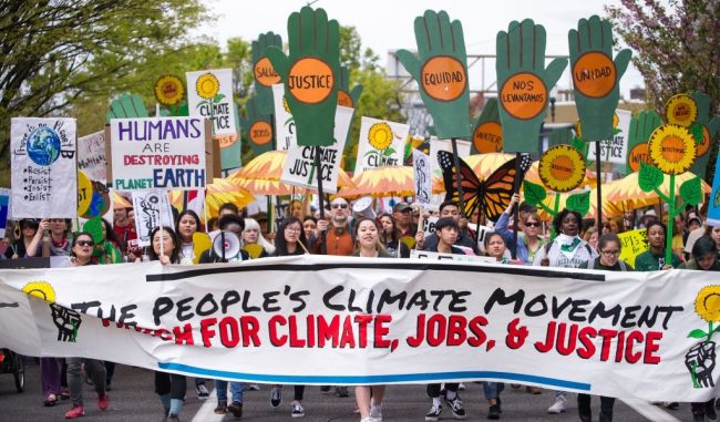 The People's Climate Change March in Portland, Oregon, as a part of an international day of action on climate change in many cities of the world on April 29, 2017. (Photo by Diego Diaz/Icon Sportswire via Getty Images)