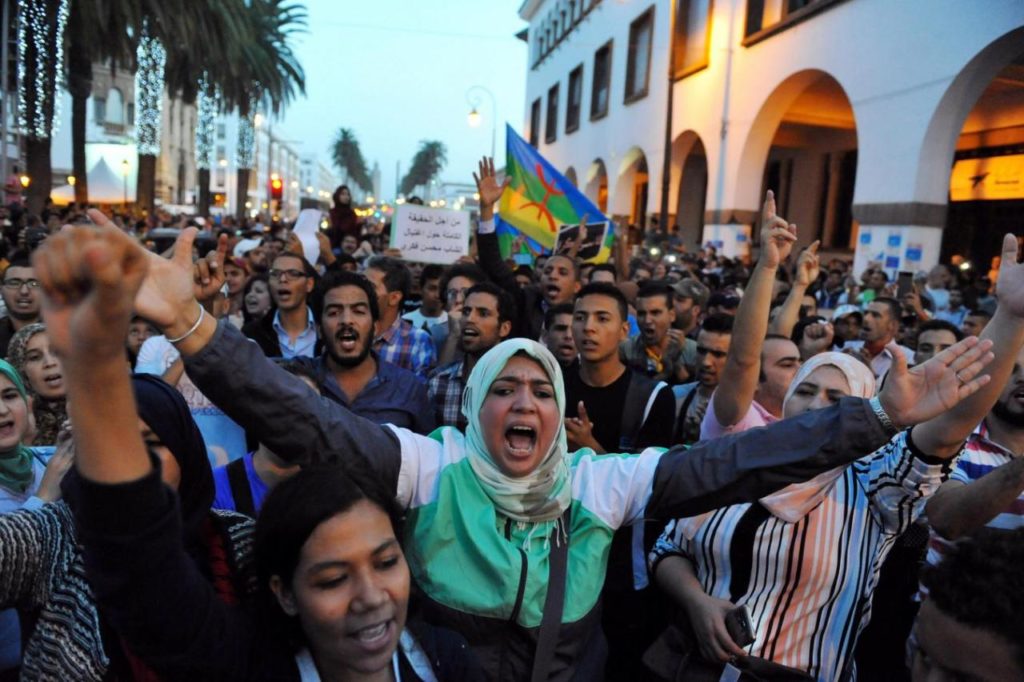 Protesters in Rabat, Morocco in October, 2016 demand political reforms and an end to corruption. Photo credit: Reuters/Stringer