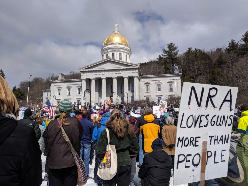 Some 2,500 people participated in the March for Our Lives at the Montpelier, VT statehouse on March 24, 2018. All photos by Meghan Neely