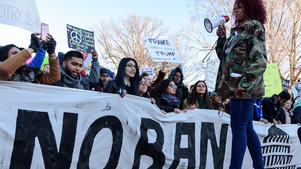"No Ban, No Wall" Protest Draws Thousands in DC in February, 2017. Photo via YouTube