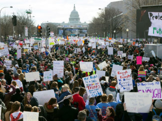 Thousands take the streets in Washington D.C. for March for Our Lives. Photo: Michael Reynolds/EPA-EFE/REX/Shutterstock