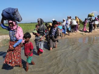 Rohingya refugees walk toward a refugee camp in Bangladesh, November 19, 2017. Credit: Reuter/Mohammad Ponir Hossain
