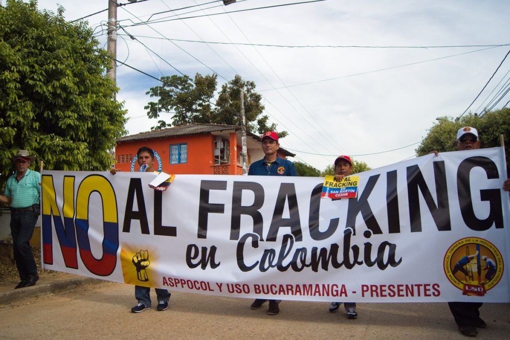 Large mobilizations against fracking took place in 2014 in San Martin, Colombia. Photo credit: Ezperanza Proxima on Flickr 