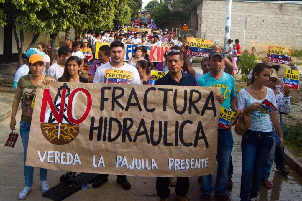 Large mobilizations against fracking took place in 2014 in San Martin, Colombia. Photo credit: Ezperanza Proxima on Flickr 