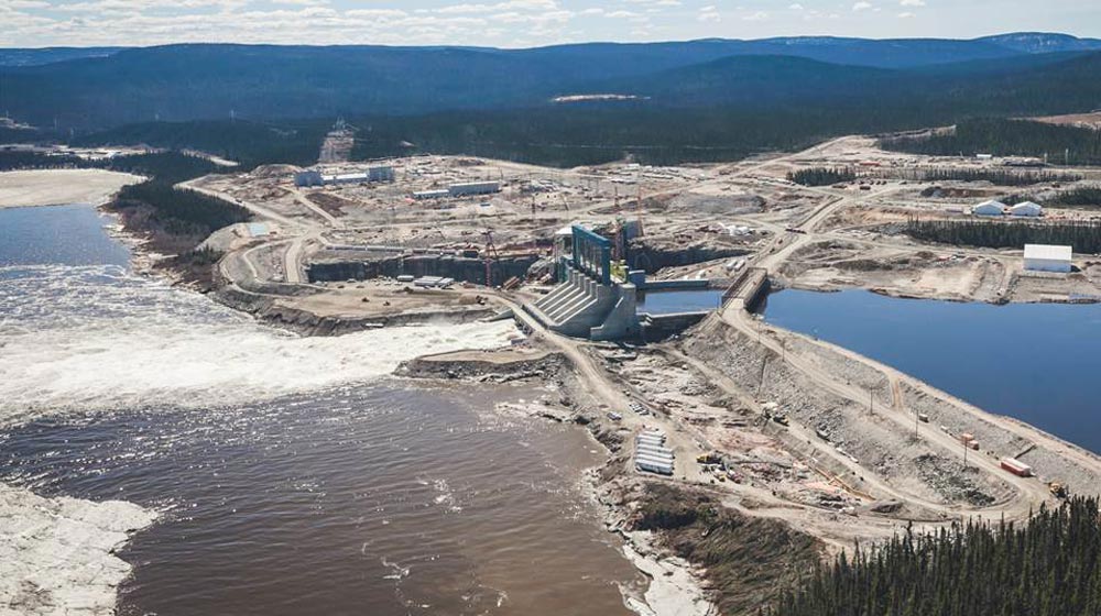An aerial view of the Muskrat Falls dam in Labrador. Photo credit: Nalcor Energy