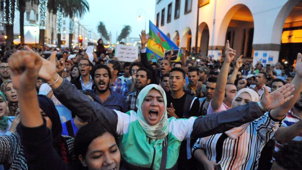 Protesters in Rabat, Morocco in October, 2016 demand political reforms and an end to corruption. Photo credit: Reuters
