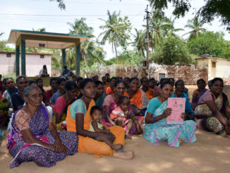 The women of Macharawari Pallem, a village of the Yanadi indigenous people located some three hours from Chennai city in South India, finally re-claimed their land after being award it over two decades ago and losing it to landlords and village elites. Credit: Stella Paul/IPS