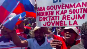 Haitians protesting against neocolonialism