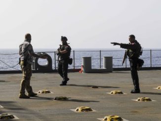 Tunisian navy personnels aboard USS Hershel “Woody” Williams (ESB 4) on May 23 when the Phoenix Express 2021 was underway / credit: AFRICOM