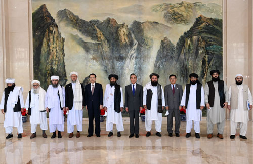 Chinese Foreign Minister Wang Yi meets with Head of the Afghan Taliban Political Commission Mullah Abdul Ghani Baradar / credit: Chinese Foreign Ministry