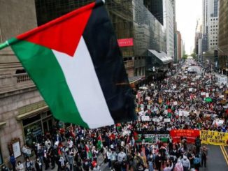 On May 11, 5,000 to 6,000 people marched in New York City defense of all Palestinians resisting Zionist violence / credit: Twitter/WithinOurLifetime-UnitedforPalestine