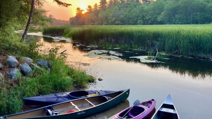 Sunset on the Shell River in 1855 Treaty Territory, now within the U.S. state of Minnesota. The treaty created the Leech Lake and Mille Lacs reservations in northern Minnesota, while ceding territory to the U.S. government. The river is home to many plant, mollusk, fish, insect, bird and animal species, including the endangered Higgins' Eye Pearlymussel and many beds of wild rice. The historic drought of the summer of 2021 reduced the water flow to between 10 percent and 25 percent of its normal rate. As a consequence, it was possible to walk down many miles of the river bed. Enbridge Energy drilled under the river in five locations using Horizontal Directional Drilling methods. https://allaboutpipelines.com/HDD_Calculation/HDDArticle