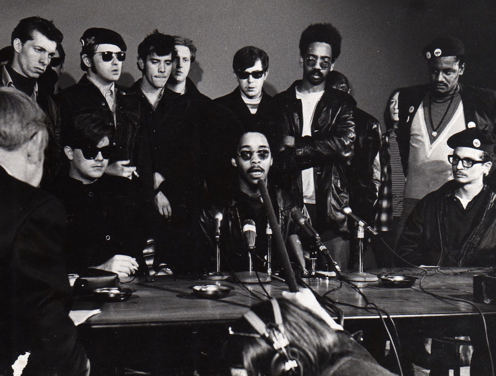 The Black Panthers and Young Patriots hold a press conference in 1969 / credit: Linn Ehrlich