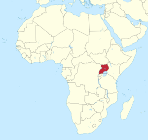 Uganda on the African continent / credit: Wikimedia