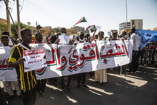 Protesters in Khartoum, Sudan, after the October 25 coup / credit: Revolutionary masses of Sudan