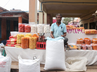 Sukumar Shinde, 52, who sells food items and snacks in rural fairs, says, “Because of the lockdown, I had to throw away several food items as they have a shorter shelf life.” / credit: Sanket Jain