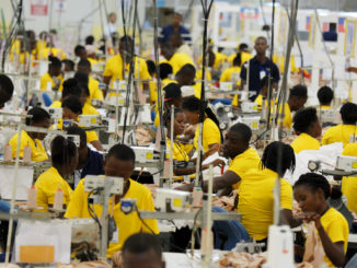 Garment employees are seen working in the sewing section of a clothing plant in Haiti / credit: Marcel Crozet / International Labor Organization