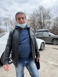 Misha Tsarkisan, a Georgian who had migrated to Moldova years ago, complained the first wave of Ukrainian refugees were "oligarchs" / credit: Fergie Chambers