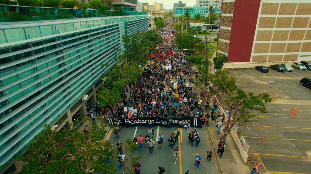 Screenshot from the documentary, "Drills of Liberation," Puerto Ricans march against austerity in San Juan / Published with permission from the director, Juan Carlos Dávila