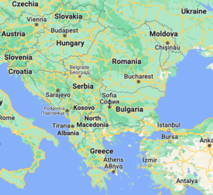 Map of Serbia within southeastern Europe / credit: Google