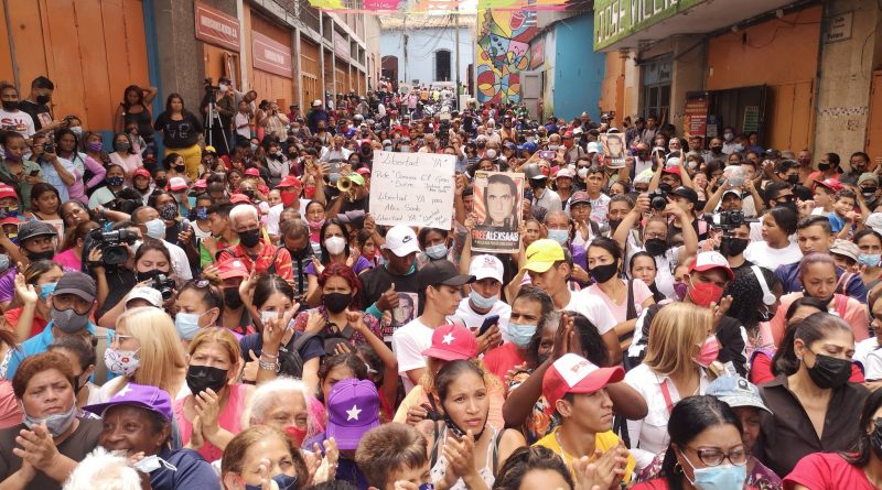 Rally held in April in Venezuela demanding freedom for Alex Saab / credit: Kawsachun News