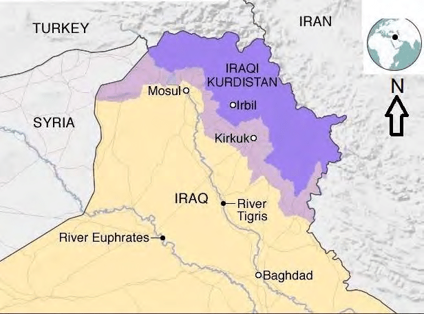 A map of the Kurdistan region / credit: researchgate.net