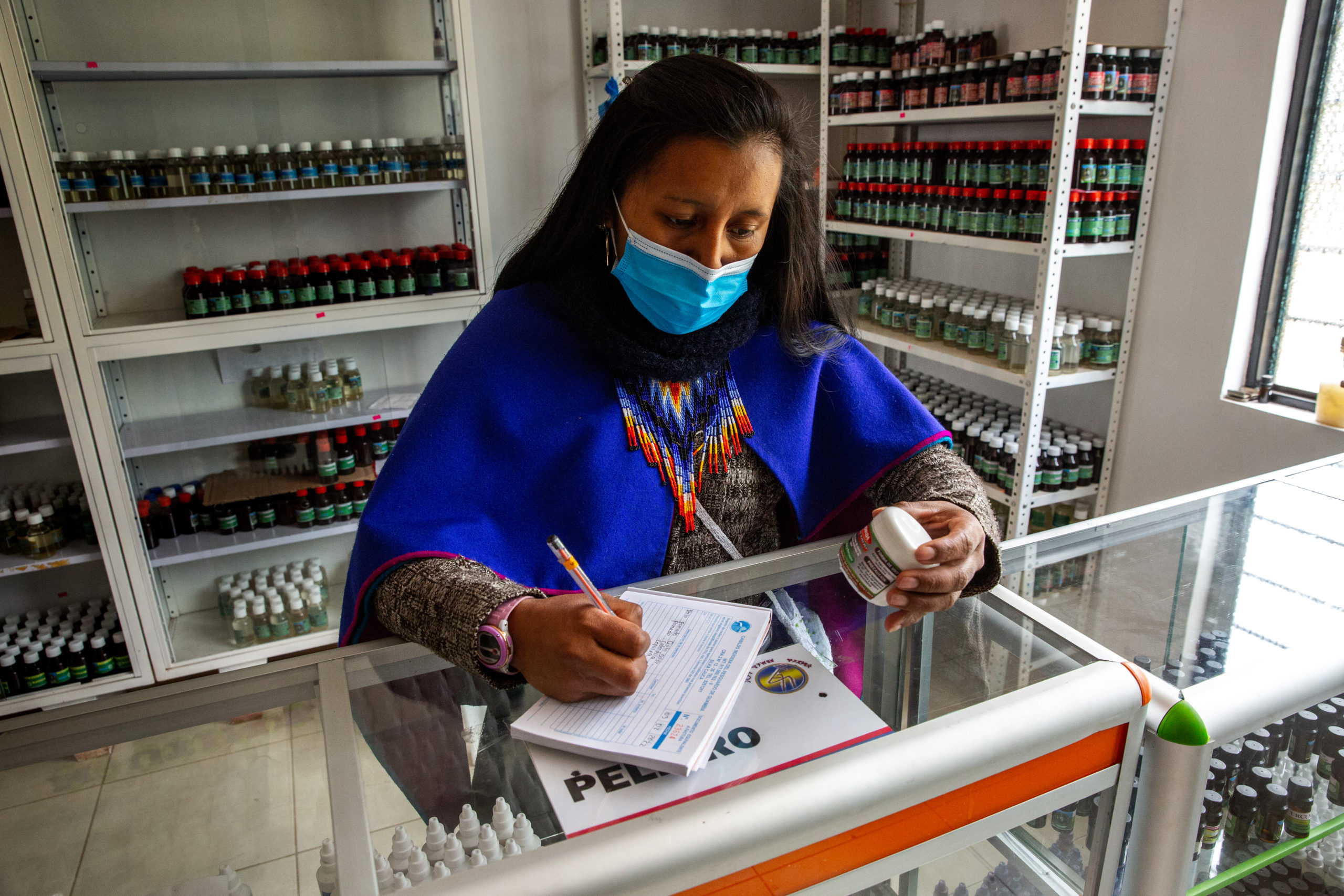 The Sierra Morena pharmacy sells products the Misak make in the natural medicine center / credit: Antonio Cascio