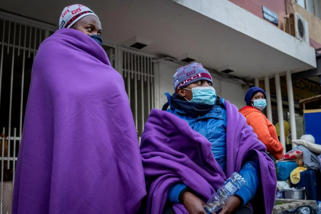 Kenyan migrant workers gather on January 11 at their country's consulate in Beirut to demand repatriation / credit: Middle East Eye / Matt Kynaston