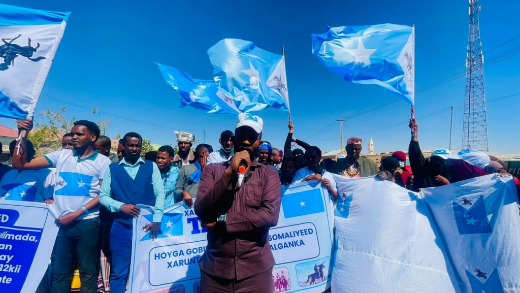 A protest in Taleex, Somalia, on January 15 / credit: Khaatumo Media Office 