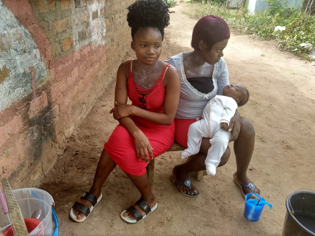 Claudia Amikwa (left) and Shepheline Achuo live in Adagom, the refugee settlement in southeastern Nigeria where about 5,000 Cameroonians reside / credit: Philip Obaji, Jr.