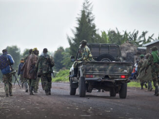 M23 fighters loyal to Bosco Ntaganda moved on March 1, 2013, along the road towards Goma in the Democratic Republic of Congo, as UN peacekeeping troops observed a gathering of armed people north of the city / credit: MONUSCO / Sylvain Liechti