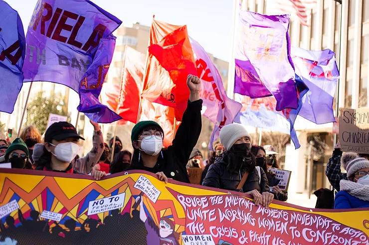 Filipino activists shared about the experience of Filipina women in the U.S. and abroad, underscoring the importance of internationalism / credit: Hannah Ballesteros