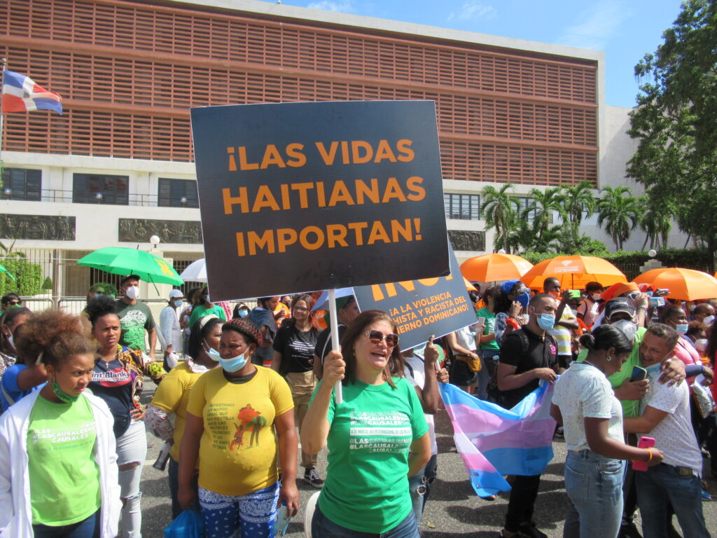 A protest took place November 25, 2021, denouncing violence against women in Santo Domingo, the capital of the Dominican Republic. Dominican leftist, feminist, anti-racist and Haitian immigrant community organizations participated in the march under the slogan "Haitian Lives Matter" and confronted the government's immigration policy / credit: Vladimir Fuentes